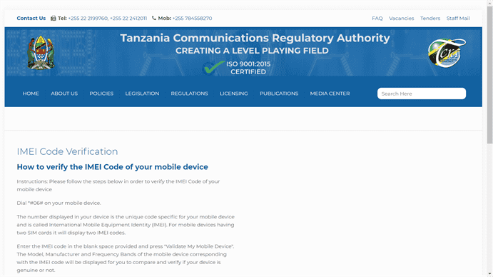 https://www.tcra.go.tz/imei-code-verification