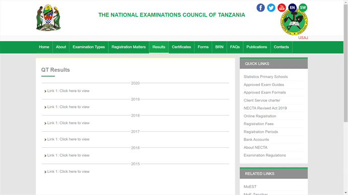 https://www.necta.go.tz/qt_results